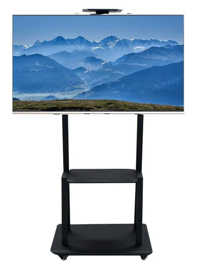 تشولوفز تلفزيون حامل مع عجلات قابل للتعديل و 2 طبقة قوس للمركبات ، قابل للتعديل ارتفاع 75 بوصة فيستا 600x400 تحميل 70kg شاشات الكريستال السائل الصمام شاشة التلفزيون - Image 1